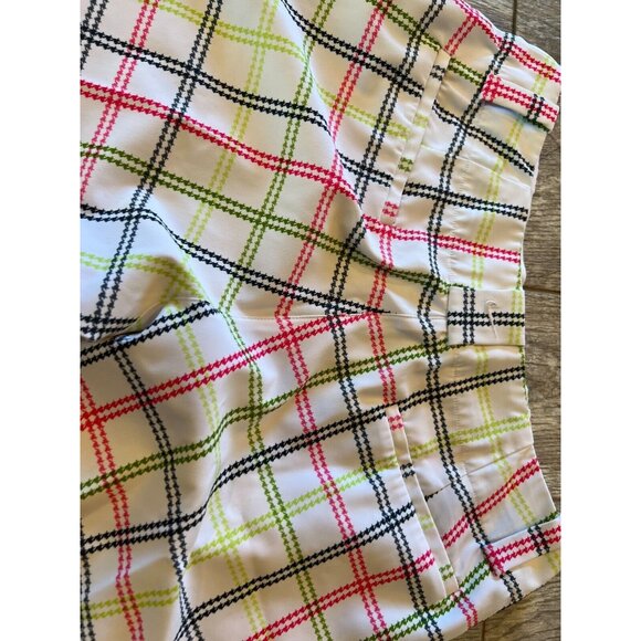 Nike Golf Shorts size 6 Fit Dry Bermuda Short Plaid Pickleball Rainbow Pockets - Picture 3 of 8